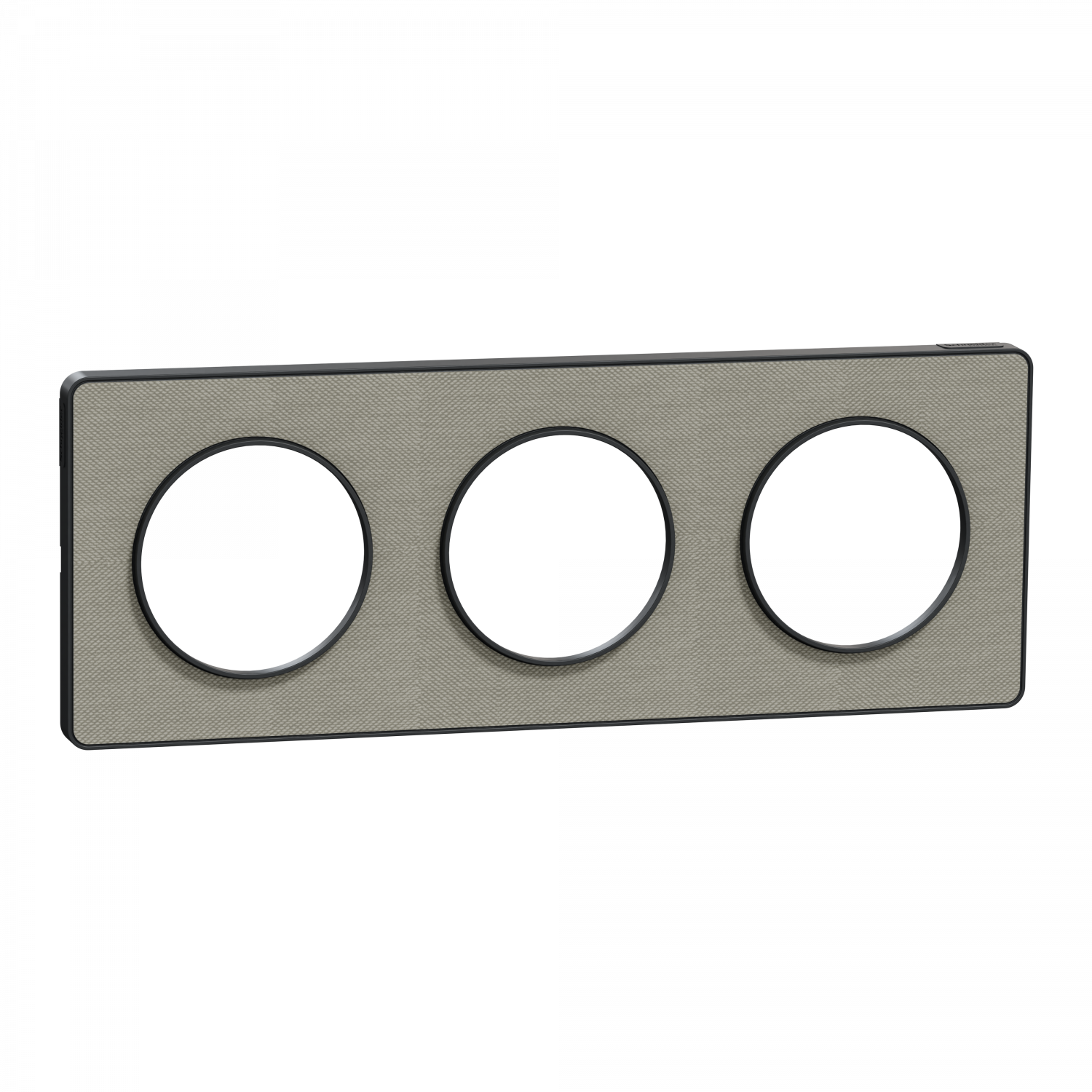 Odace Touch - plaque 3 postes hor/ver 71mm Kvadrat perle avec liseré anthracite