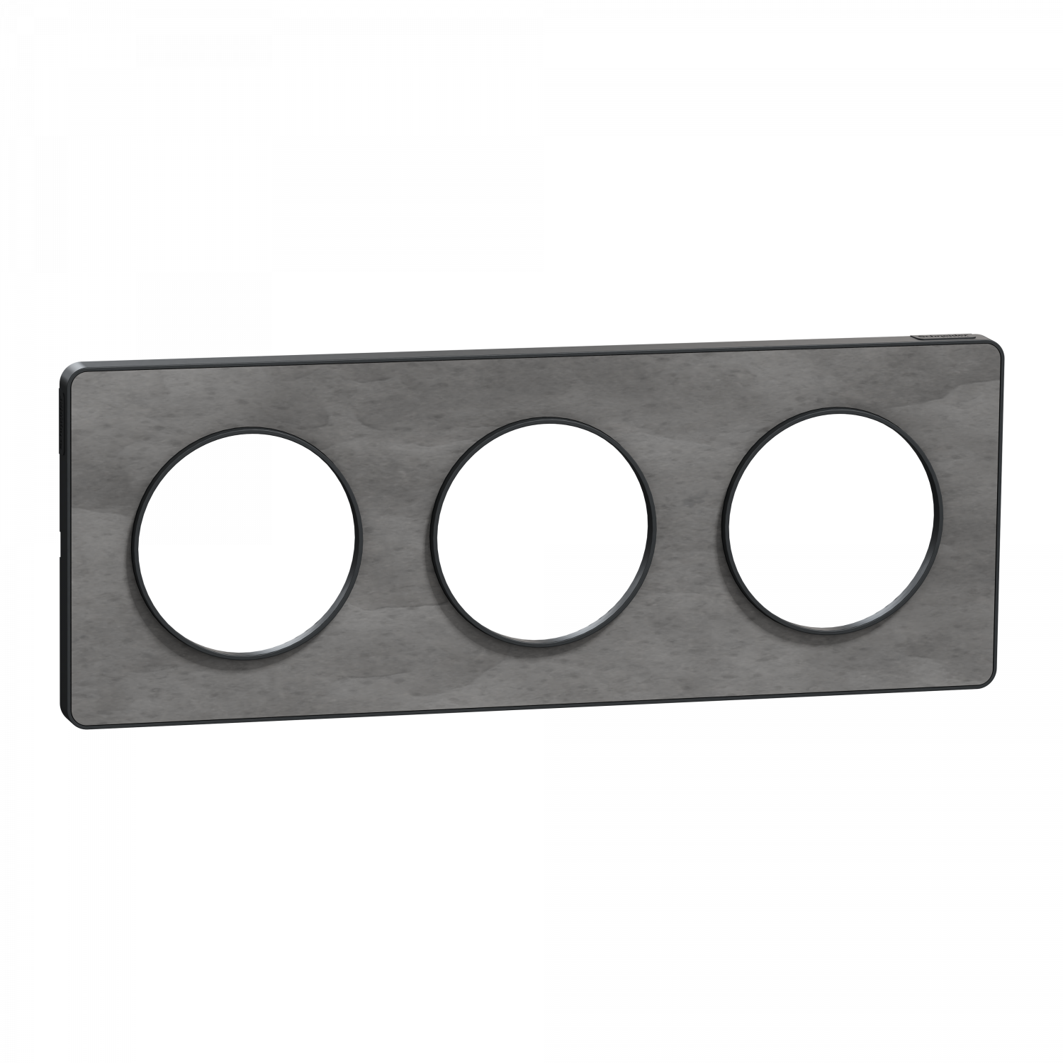 Odace Touch - plaque 3 postes horiz/ver 71mm ardoise avec liseré anthracite