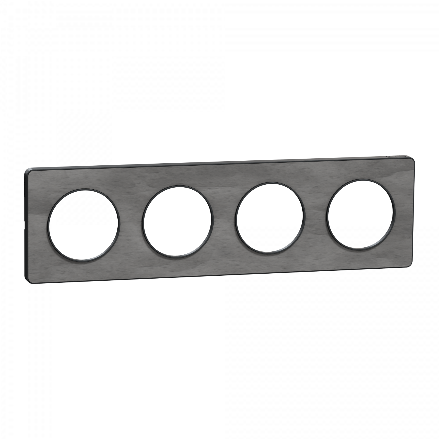 Odace Touch - plaque 4 postes horiz/ver 71mm ardoise avec liseré anthracite