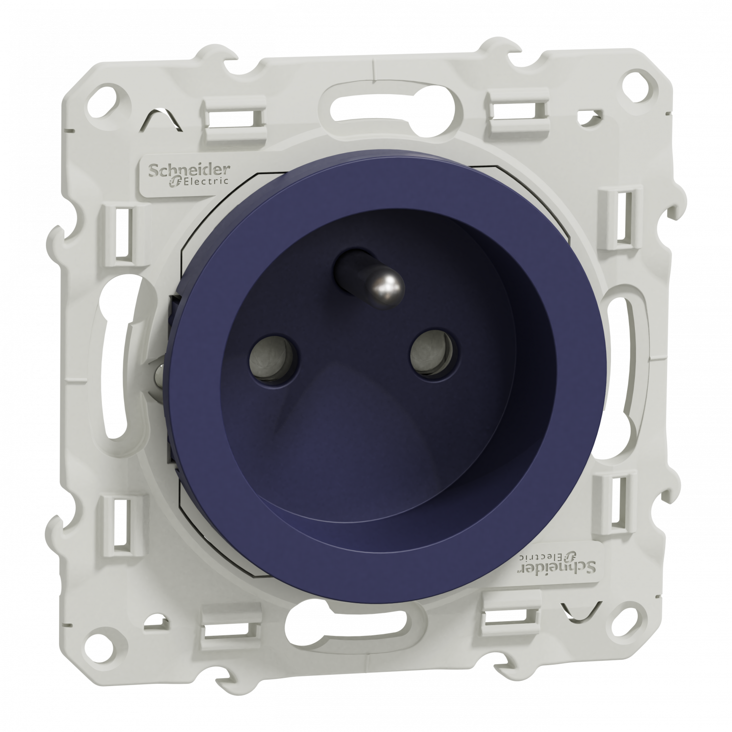 Odace - prise de courant 2P+T - cobalt