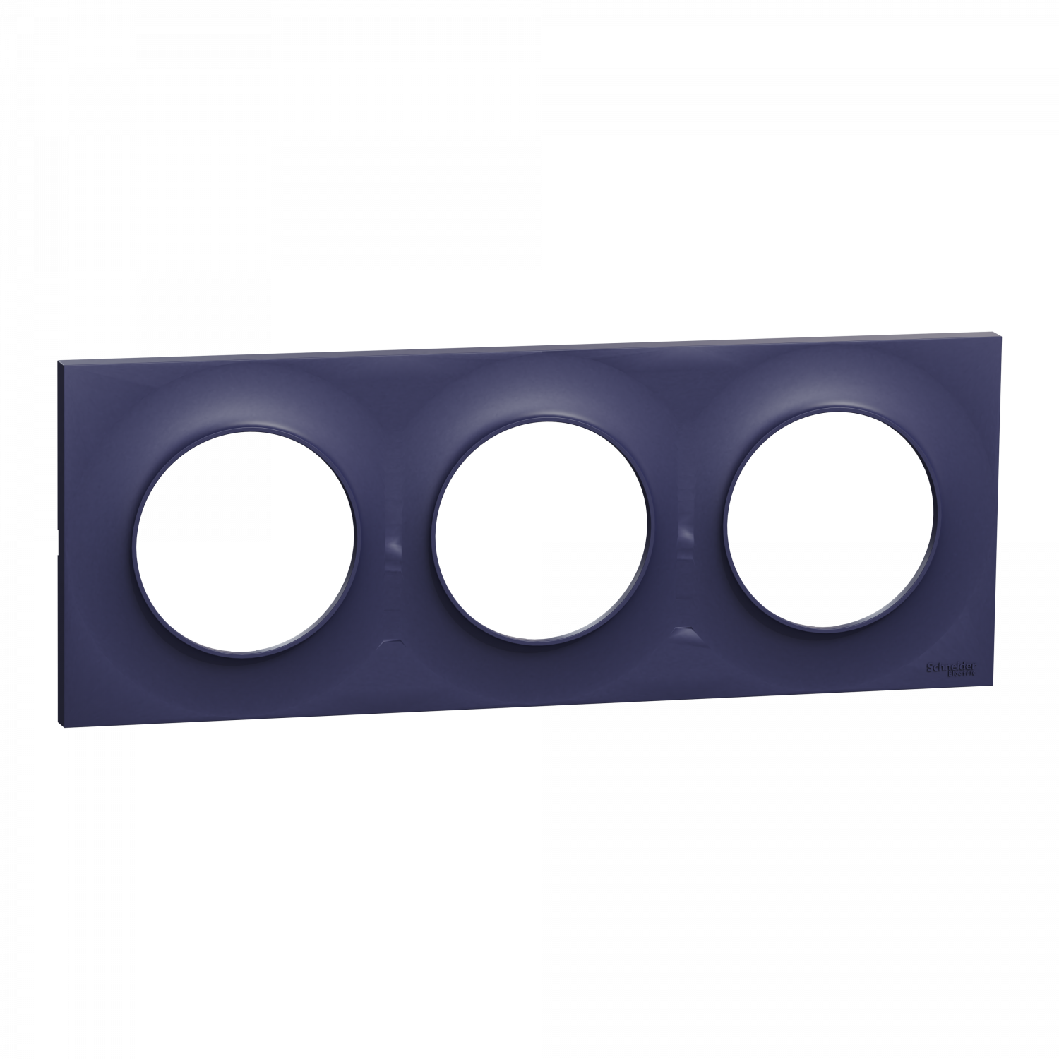 Odace Styl -  plaque 3 postes horizontaux ou verticaux entraxe 71mm bleu cobalt