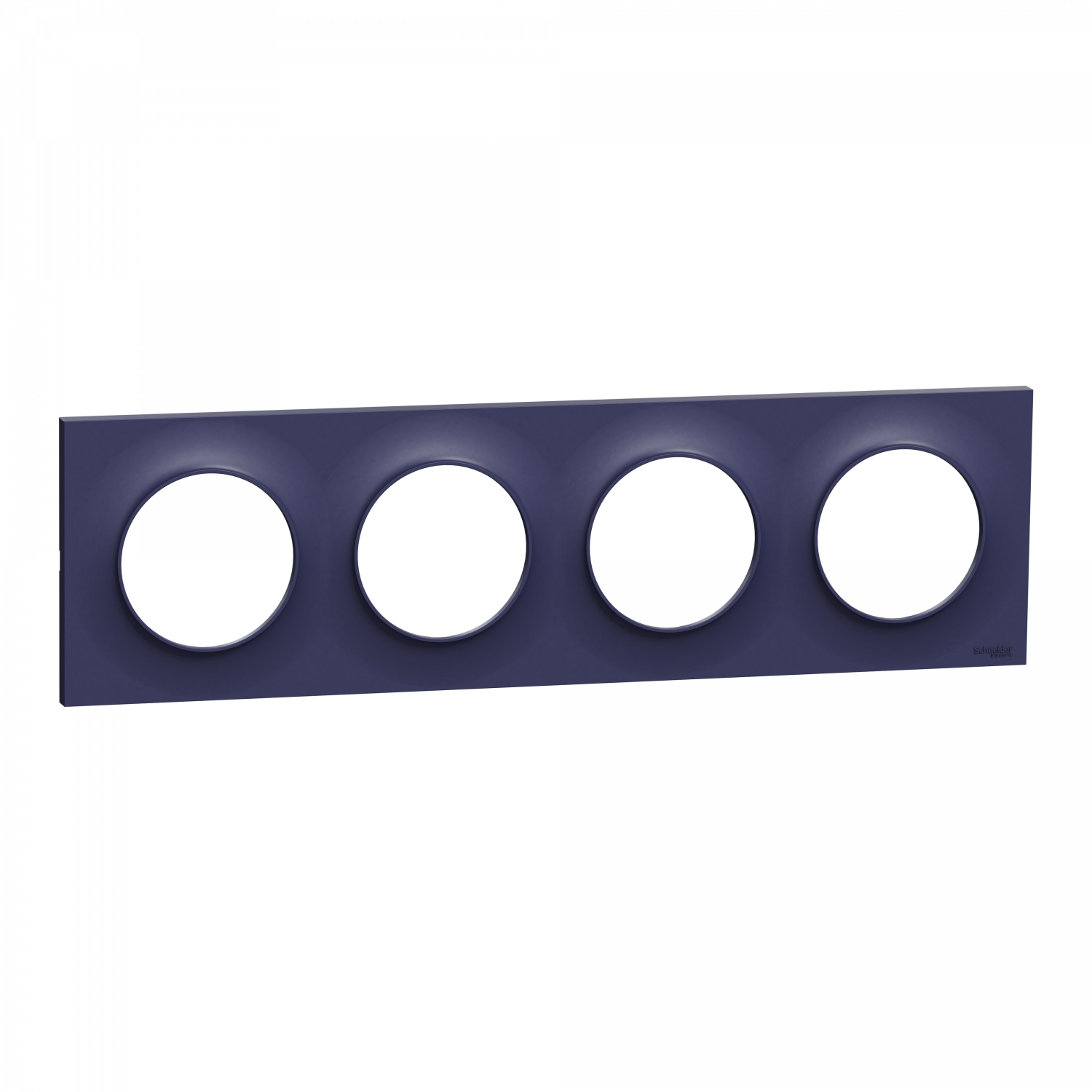 Odace Styl - plaque 4 postes horizontaux ou verticaux entraxe 71mm bleu cobalt