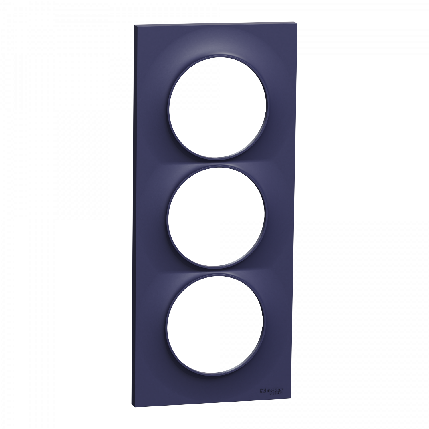 Odace Styl - plaque 3 postes verticaux entraxe 57mm bleu cobalt