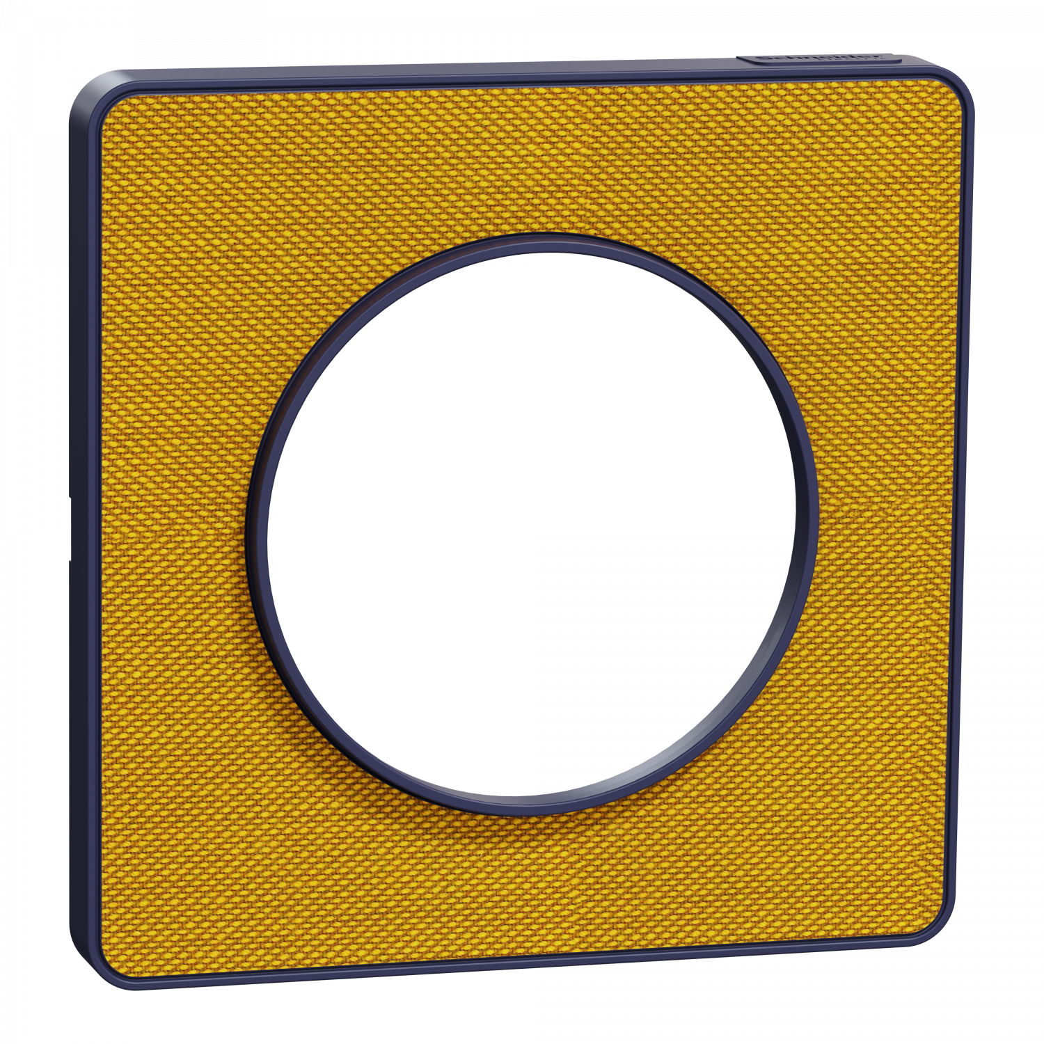 Odace Touch - plaque 1 poste Kvadrat ocre avec liseré bleu cobalt