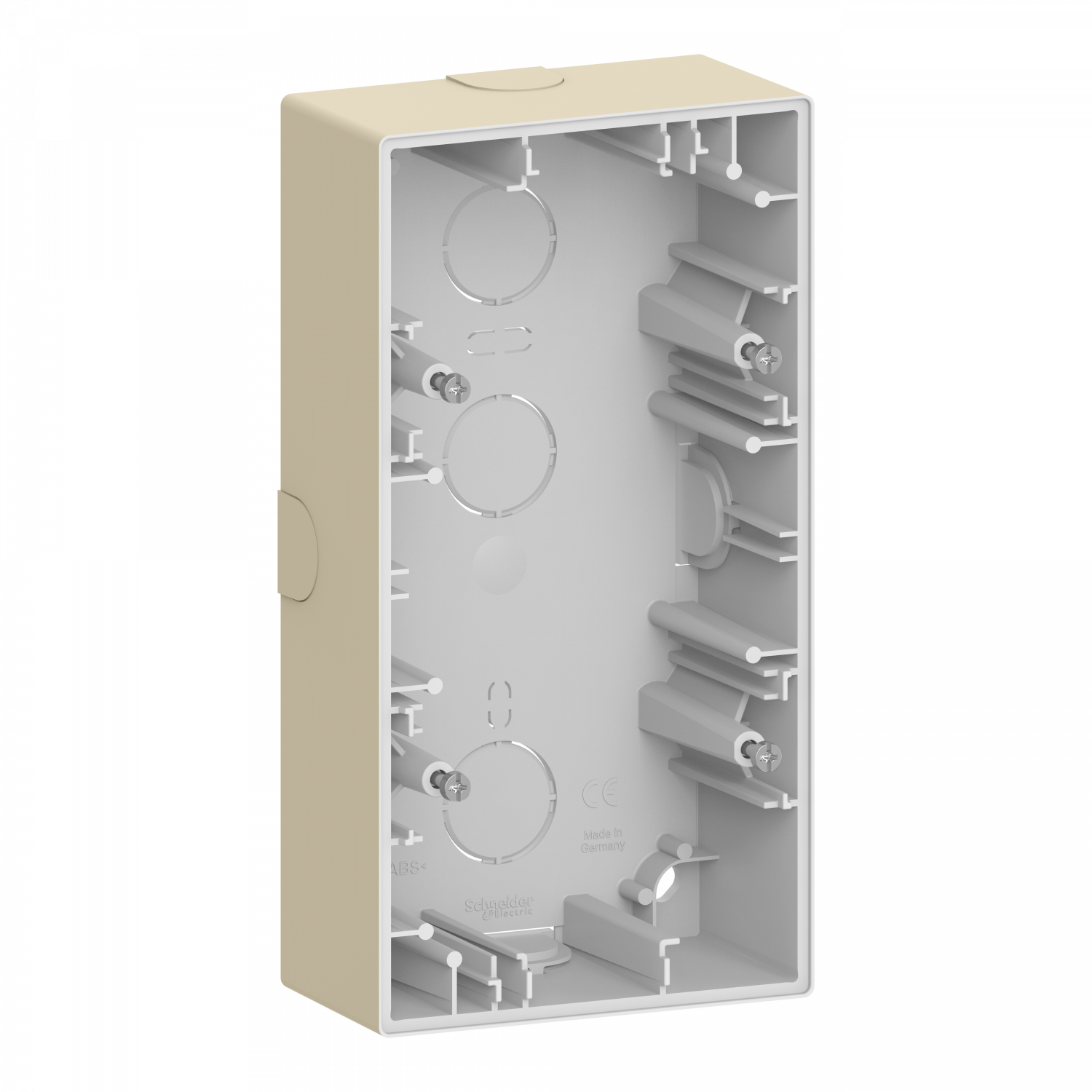 D-Life - boite pour montage saillie - blanc sable - 2 postes