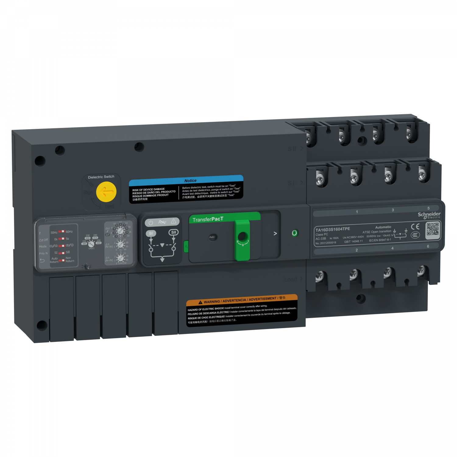 TransferPacT TA160 - inverseur de sources - commutateurs - 160A - 3P - 400Vca