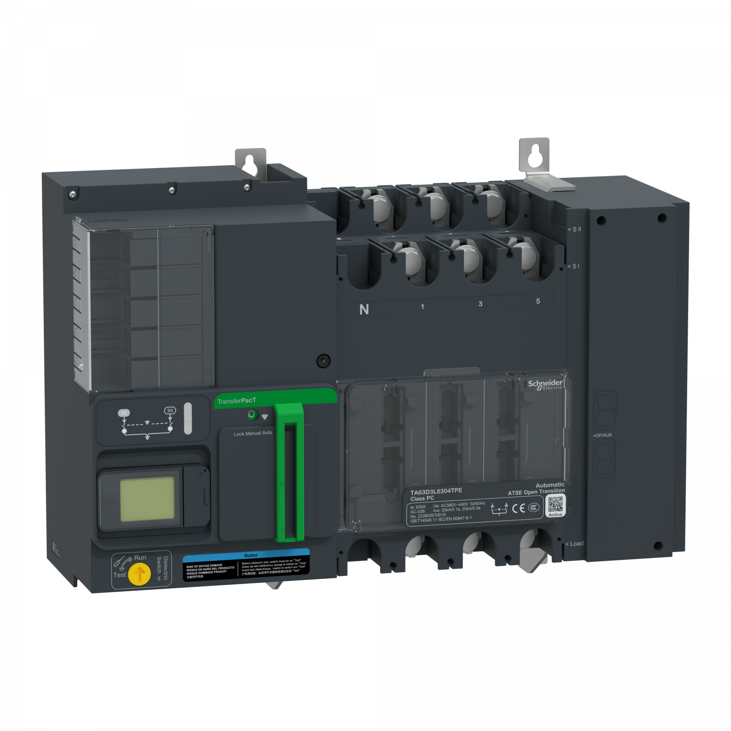 TransferPacT Active TA630 - inverseur de sources - LCD - 400A - 3P - 400Vca