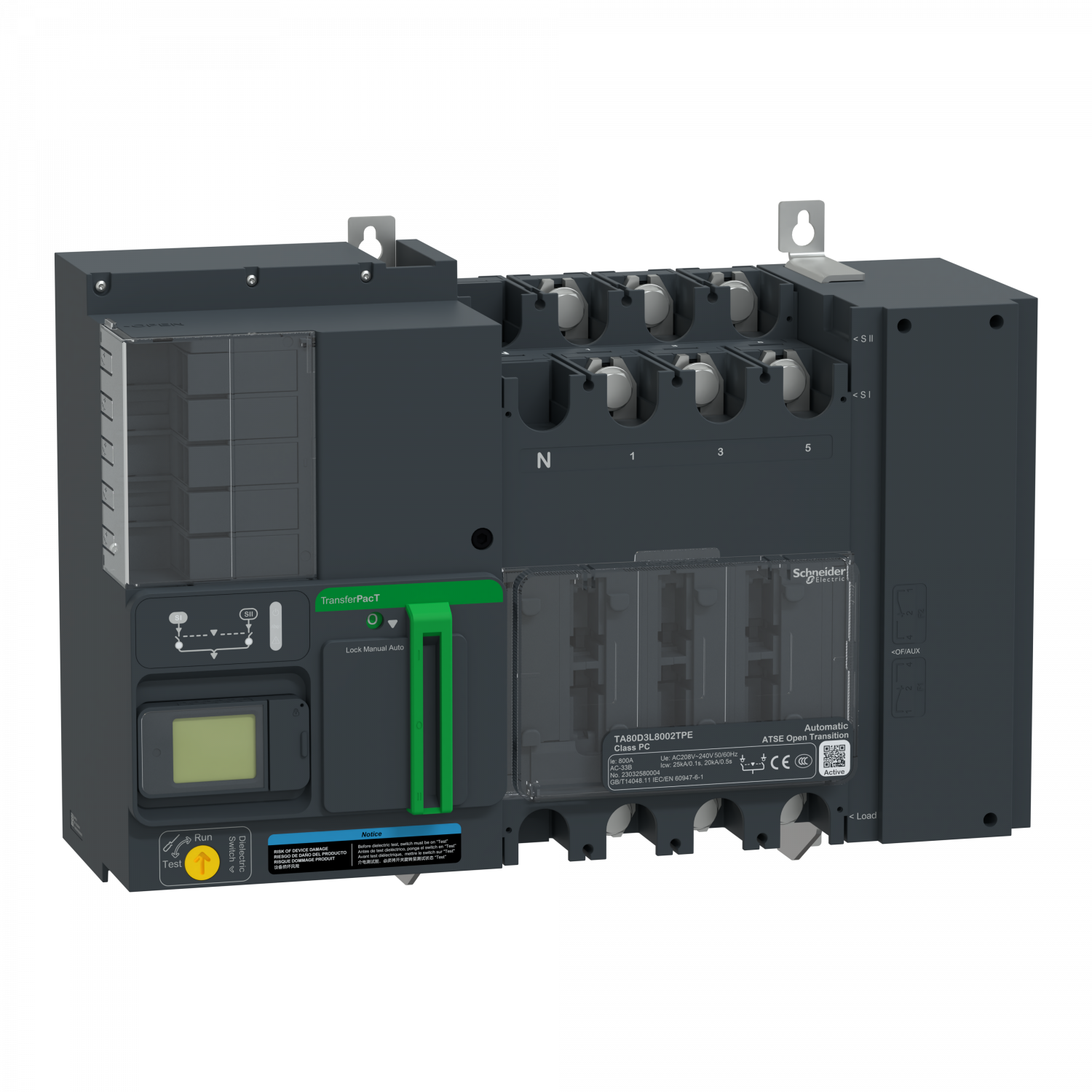 TransferPacT TA800 - inverseur de sources - LCD - 800A - 3P - 220Vca