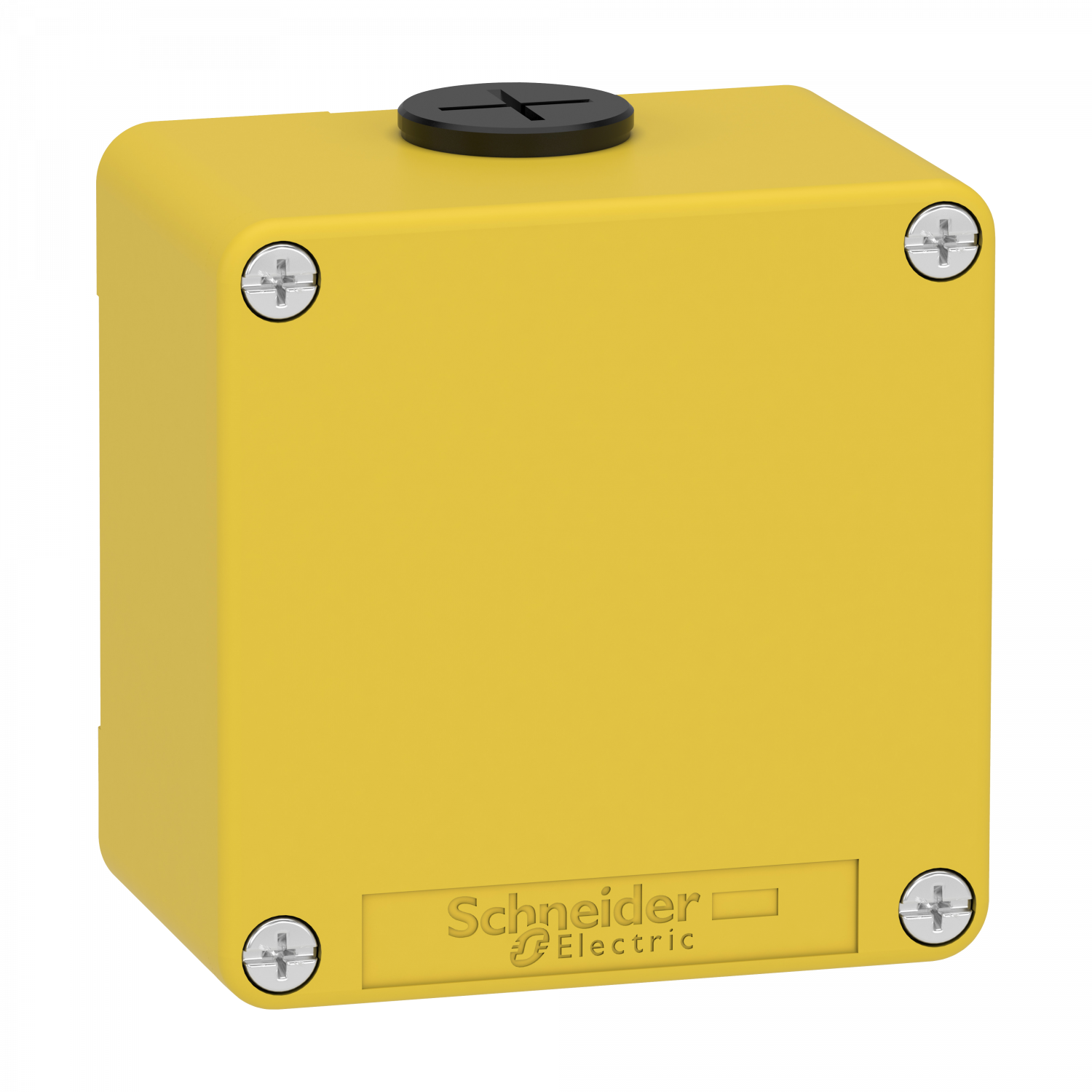 Boite métal vide jaune pour arrêts d'urgence M20 non percée 80x80x51,5 UL cULus