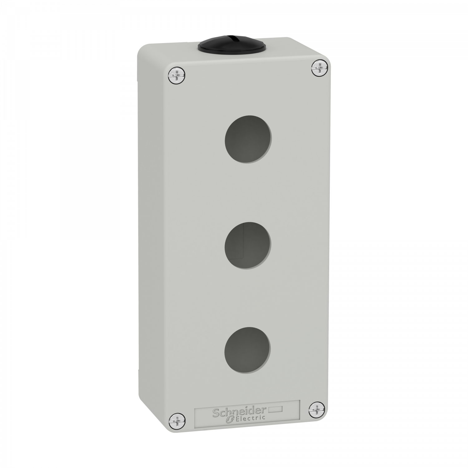 Boite métal vide grise - M25 x2 - 3 trous 22 mm - 80x175x51,5 mm