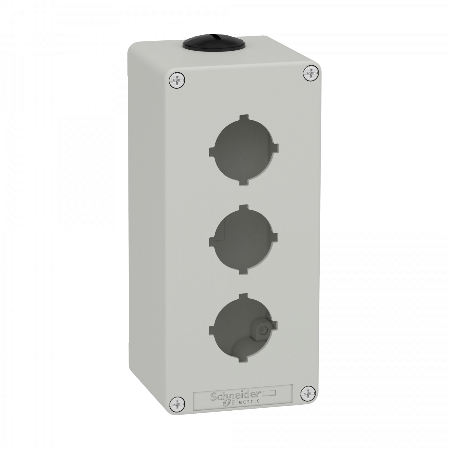 Boite métal vide grise - M25 x2 - 3 trous 30 mm - 80x175x77 mm