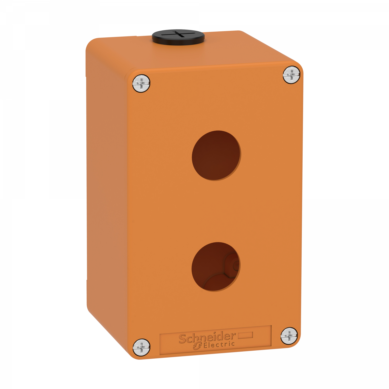 Boite métal vide orange - M20 x2 - 2 trous 22 mm - 80x130x77 mm - UL cULus