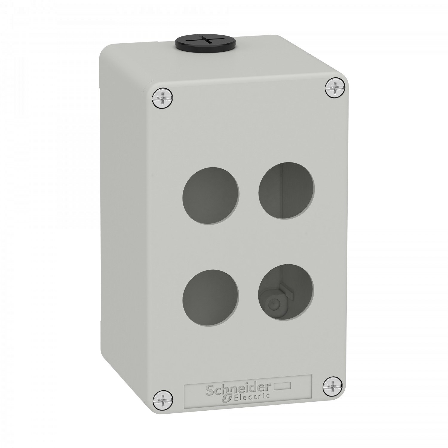 Boite métal vide grise - M20 x2 - 4 trous 22 mm - 80x130x77 mm - UL cULus