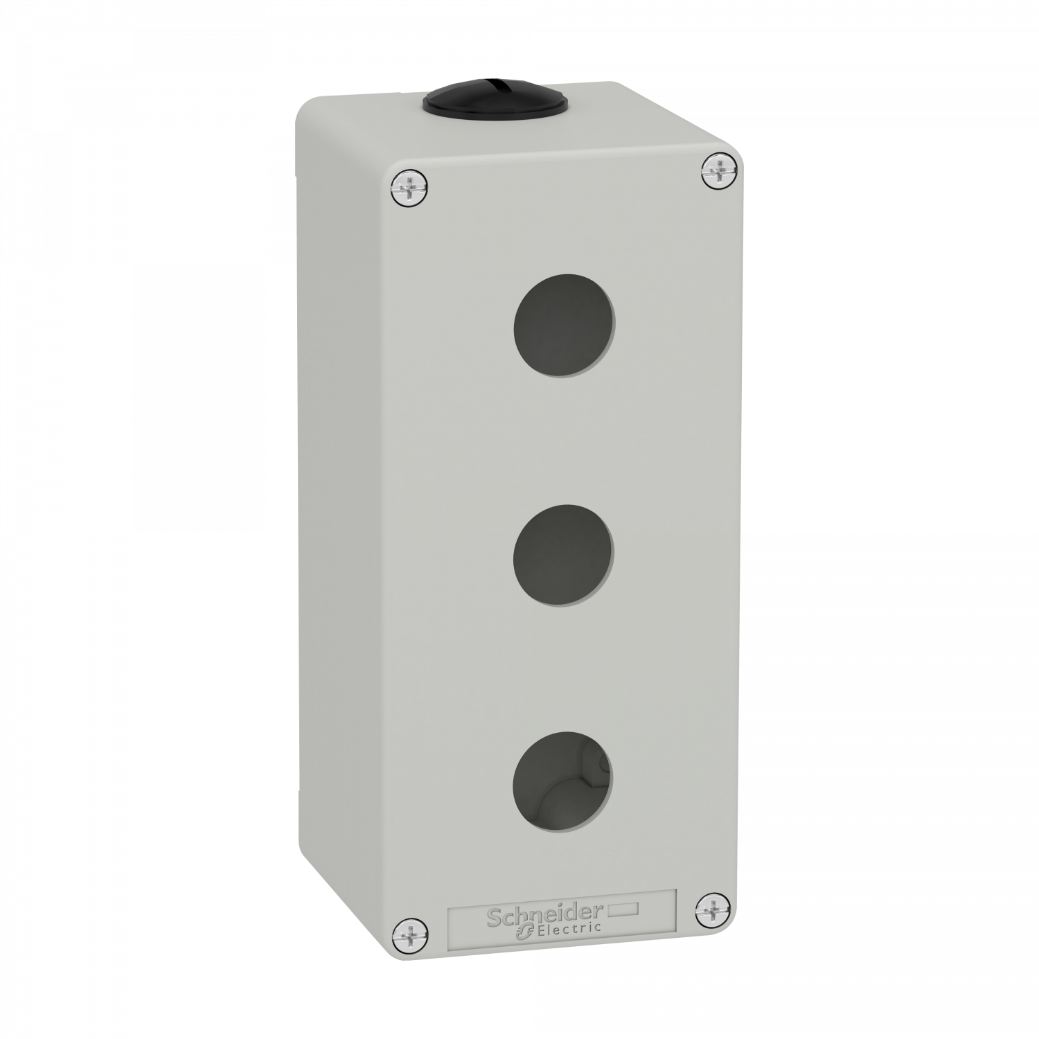 Boite métal vide grise - M25 x2 - 3 trous 22 mm - 80x175x77 mm