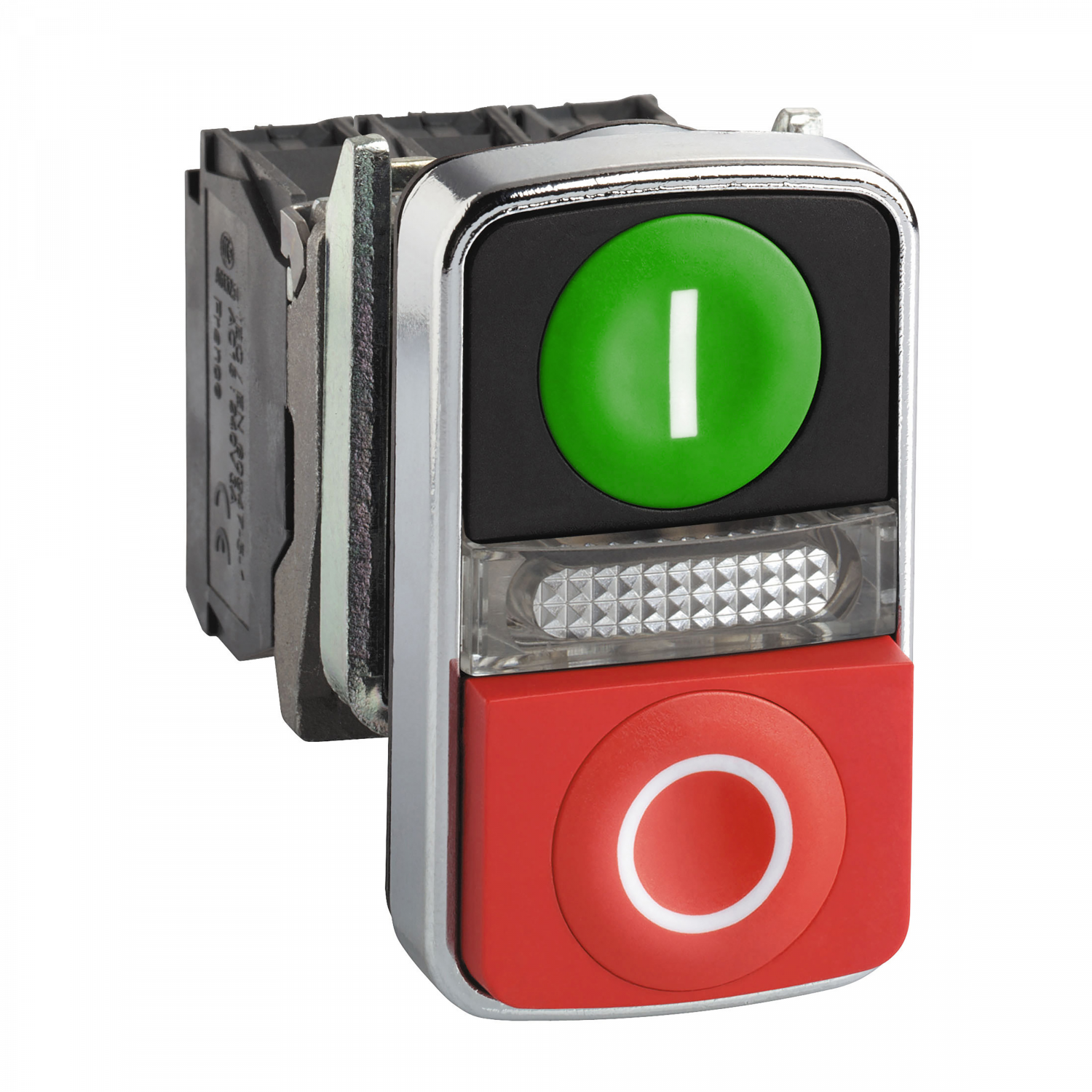 Harmony XB4 - bouton poussoir double touche + voyant blanc - 1F+1O - 24V
