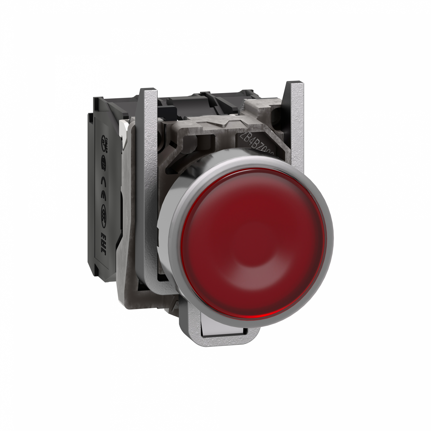 Harmony XB4 - poussoir lumineux LED - 1F+1O - rouge - Ø22 - 230VAC