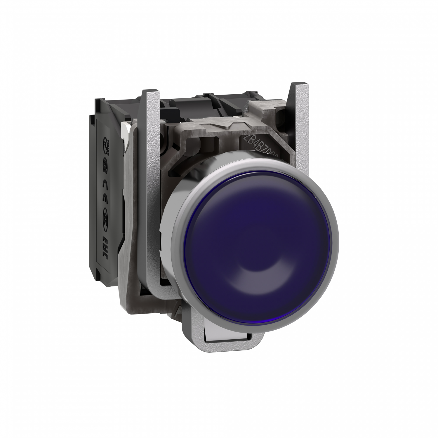 Harmony XB4 - poussoir lumineux LED - 1F+1O - bleu - Ø22 - 110VAC