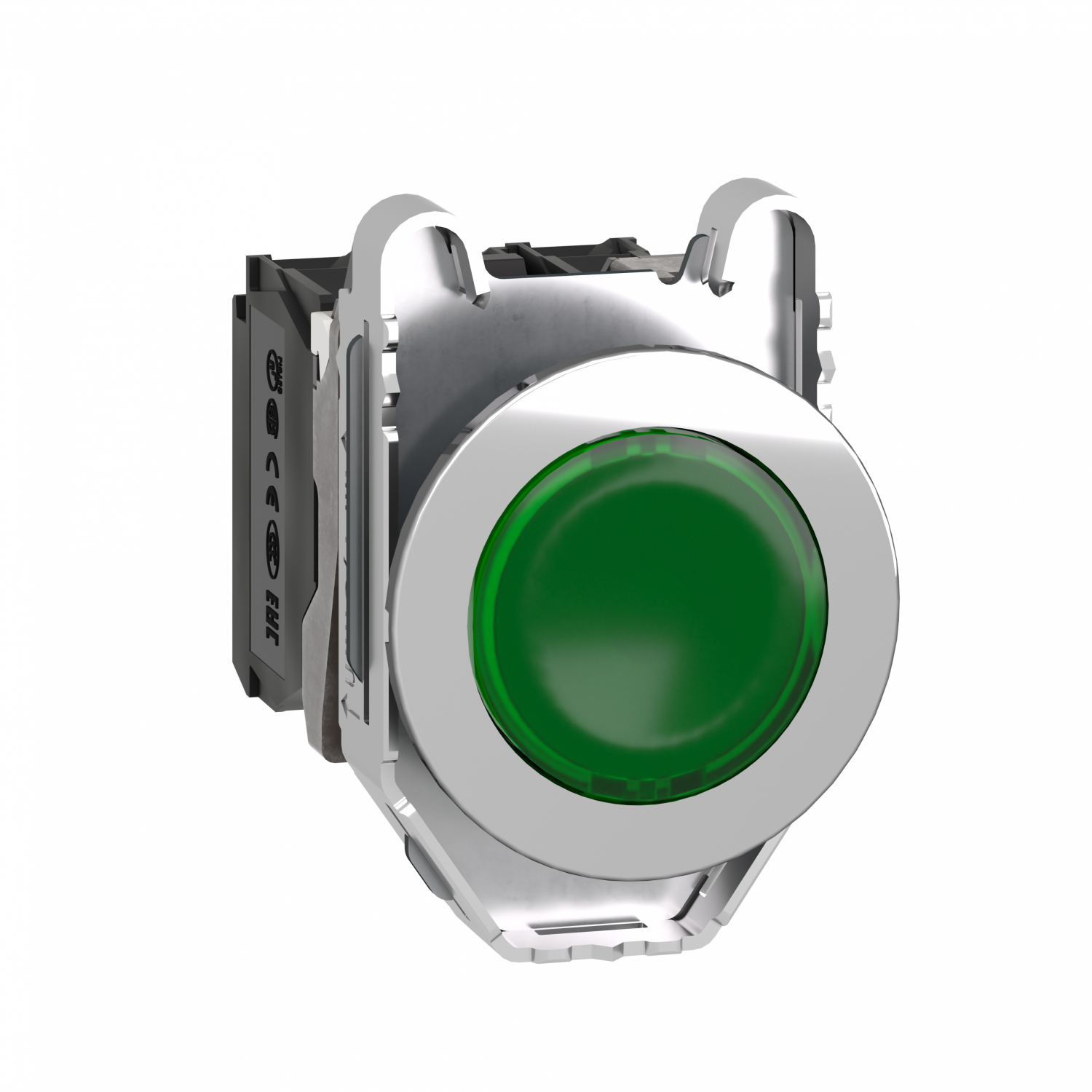 Harmony XB4 - BP lumineux DEL - flush - vert - 1O+1F - 230V - vis étrier