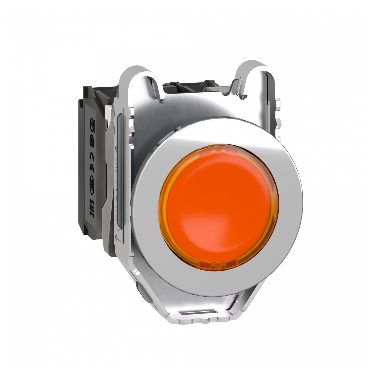 Harmony XB4 - BP lumineux DEL - flush - orange - 1O+1F - 230V - vis étrier