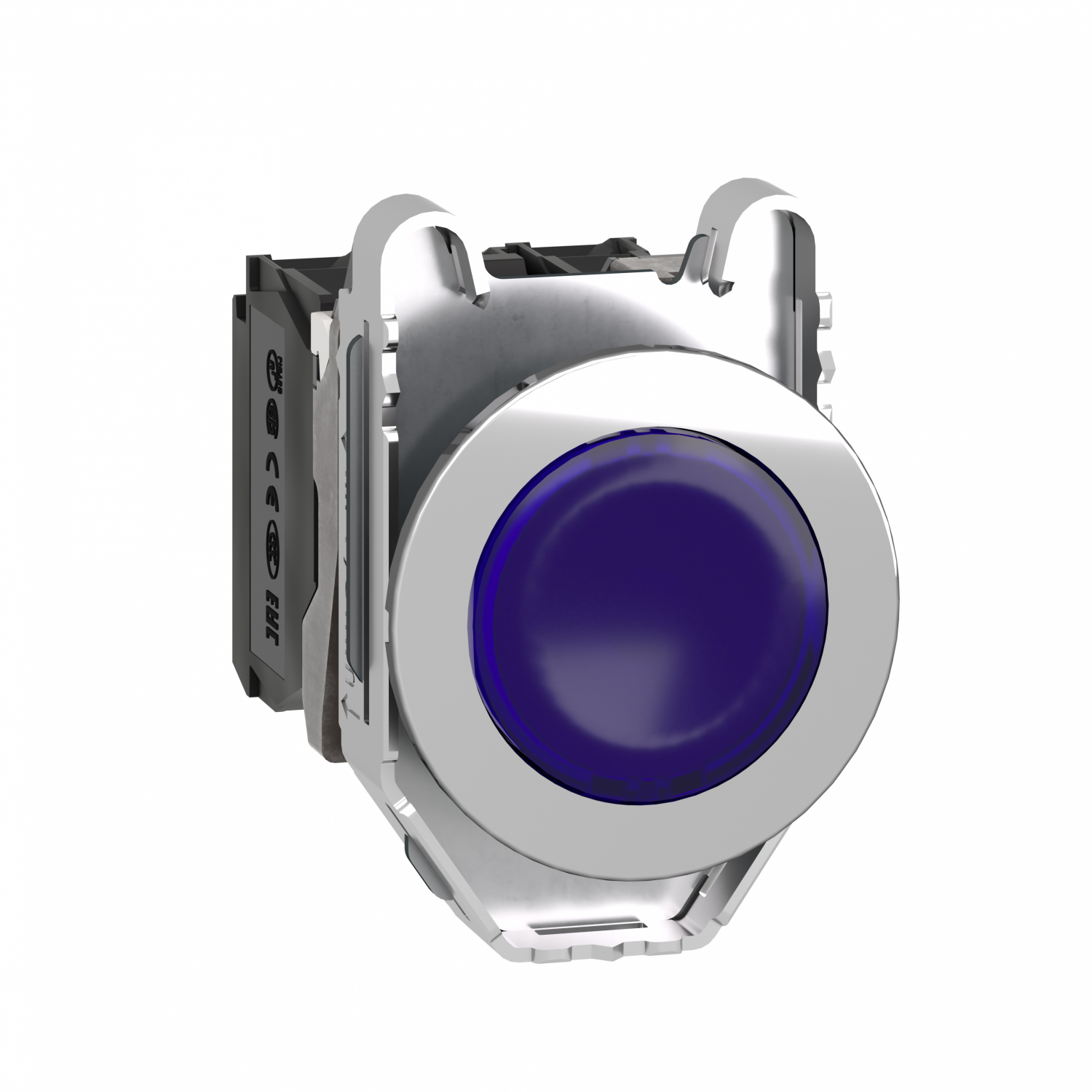 Harmony XB4 - BP lumineux DEL - flush - bleu - 1O+1F - 230V - vis étrier