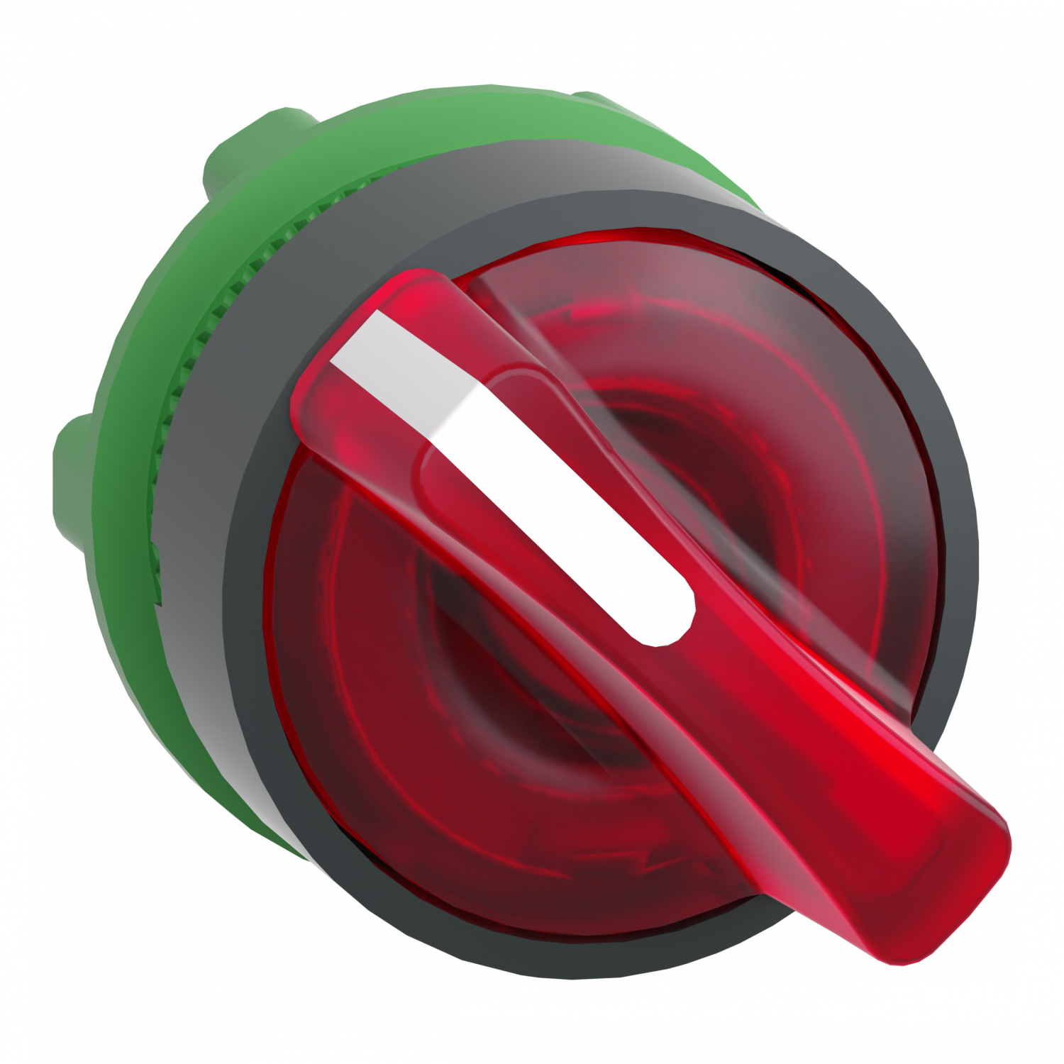 Harmony XB5 - tête bouton à manette lumineux - Ø22 - 2 pos fix - rouge