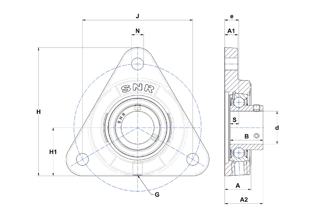 Palier Auto-aligneur CMW UCT204 – Pour Tendeur, Diamètre Intérieur 20 Mm, Avec Vis Pointeau
