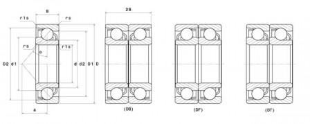 Roulements à billes à contact oblique simple rangée ou par paires