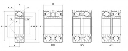 Roulements à billes à contact oblique simple rangée ou par paires