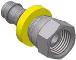 EMBOUT PUSH-LOK TOURNANT LAITON M16 X 1,5 SERIE METRIQUE  FEMELLE CONE 60° POUR TUYAU DN10