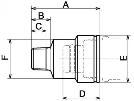 prise droite prétéflonnée 
