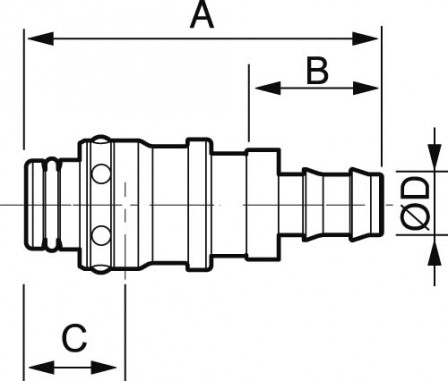 fiche droite pour tuyau auto serreur 