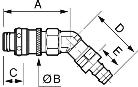 fiche coudée tuyau auto serreur 