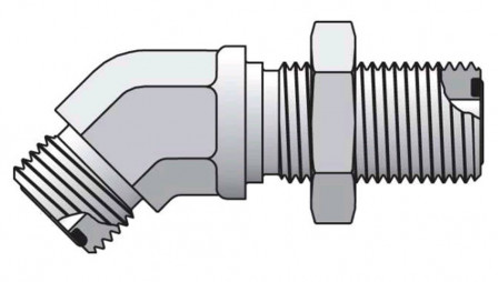 PASSE-CLOISON COUDE 45° ACIER M ORFS 11/16