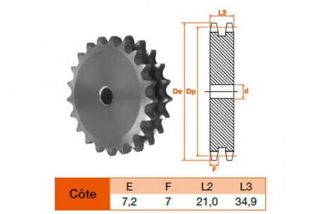 Disque 10 dents pas 12,7 double