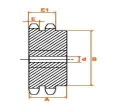 Pignon 14 dents pas 19,05 double ASA