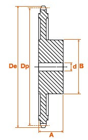 Roue fonte 76 dents pas 9,525 simple 