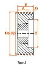 Poulie trapézoidale fonte 4 gorges A/SPA/XPA  diamètre 160  2517
